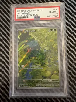 Pokemon TCG 2023 Bulbasaur Special Illustration Rare Card PSA 10 166/165 - Image 1