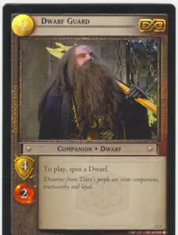 Lord Of The Rings CCG FotR Foil Card 1.C7 Dwarf Guard - Image 1