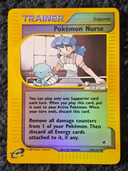 Pokemon Card Pokemon Nurse Holo Foil Reverse 145/165 Expedition EXC / NM - Image 1
