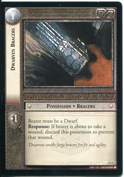 Lord Of The Rings CCG Card MoM 2.U3 Dwarven Bracers - Image 1