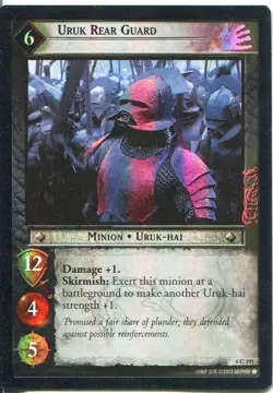 Lord Of The Rings CCG Foil Card TTT 4.C191 Uruk Rear Guard - Image 1