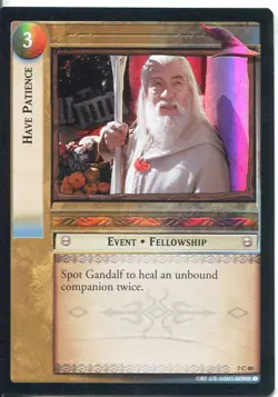 Lord Of The Rings Foil CCG Card RotK 7.C40 Have Patience - Image 1