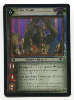 Lord Of The Rings CCG Black Rider Rare Foil Card 12RF13 Uruk Zealot - Image 1