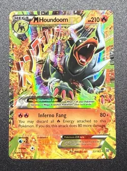 Pokemon TCG M Houndoom EX Ultra Rare Card 22/162 XY Breakthrough - Image 1
