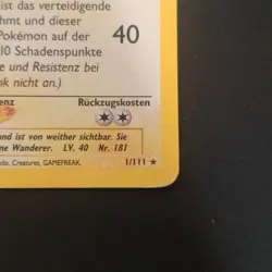 Pokemon TCG Karte - Ampharos 1/111 Neo Genesis Holo Rare Deutsch - Image 4