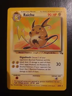 Raichu - 29/62 - Pokemon Fossil Unlimited Rare Card WOTC Vintage LP - Image 1
