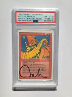 MTG Shivan Dragon SIGNED by Melissa Benson PSA 8 NM-MT Auto 10 Revised 1994 RARE - Image 2