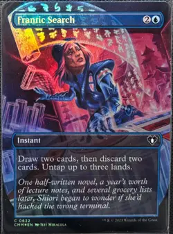MTG Commander Masters Frantic Search Borderless Foil (Common) - Image 1