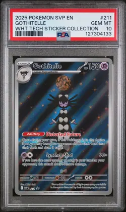 PSA 10 GEM Mint Gothitelle SVP211 Black Star Promo - Pokemon WHT Tech Sticker - Image 1