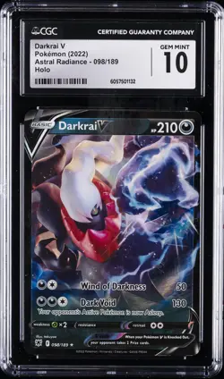 2022 POKEMON ASTRAL RADIANCE HOLO #098/189 DARKRAI V CGC 10 GEM MINT - Image 1