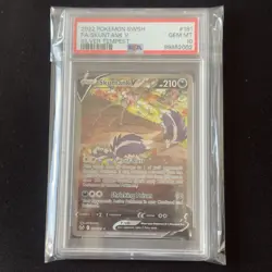 2022 POKEMON SWORD & SHIELD SILVER TEMPEST #181 FULL ART/SKUNTANK V PSA 10 - Image 1