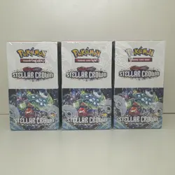 Pokemon TCG Stellar Crown Half Booster Box 18 Packs - Sealed - Image 1