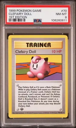 Clefairy Doll First Edition Shadowless PSA 8 NEAR MINT Pokemon Base Set 70/102 # - Image 1