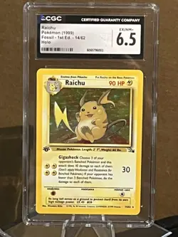 1999 Pokemon Fossil Raichu Holo #14 1st Ed CGC 6.5 - Image 1