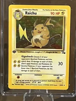 1999 Pokemon Fossil Raichu Holo #14 1st Ed CGC 6.5 - Image 5