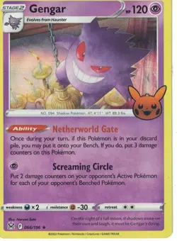 Pokemon Gengar 066/196 Trick Or Trade Holo Halloween BOOster Stamped NM / LP(#2) - Image 1