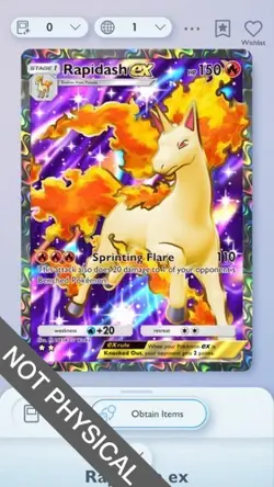 Rapidash Full Art 2⭐, Pokemon TCG Pocket, Mega-Rising, English - Image 1