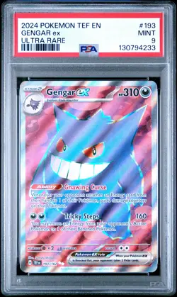 2024 POKEMON TEF EN-TEMPORAL FORCES ULTRA RARE #193 GENGAR EX PSA 9 - Image 1