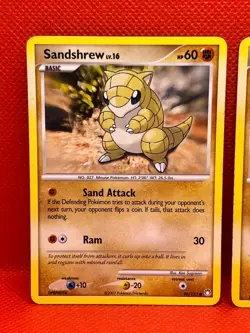 Pokemon Tcg Sandshrew 96/123 & Sandslash 61/123 Mysterious Treasures Non Holo - Image 2