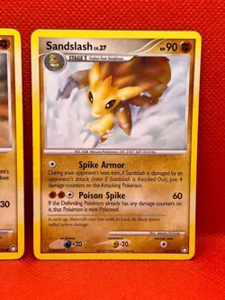 Pokemon Tcg Sandshrew 96/123 & Sandslash 61/123 Mysterious Treasures Non Holo - Image 3