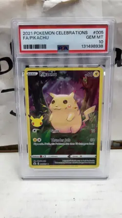 2021 PIKACHU FULL ART 25TH CELEBRATIONS POKEMON TCG PSA 10 GEM MINT #005 - Image 2