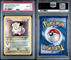 1999 Pokemon Clefairy Base Set Shadowless 1st Edition Holo PSA 8 [5/102] - Image 2