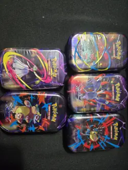 Lot 10 Sealed Mini Tins Pokemon TCG Mega Evolution Mega Heroes w/ Display Box - Image 2