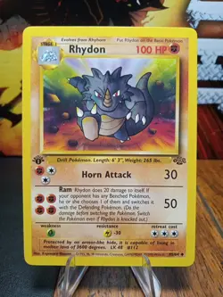 1999 Pokemon 1st Edition Jungle Rhydon #45 Extremely LP - Image 1