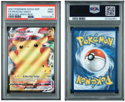 2021 POKEMON SWSH BLACK STAR PROMO PIKACHU VMAX BOX FULL ART/PIKACHU VMAX PSA 9 - Image 3