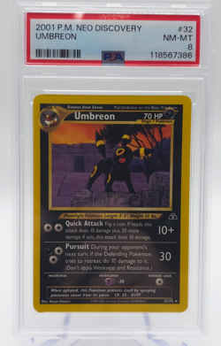 Umbreon PSA 8 2001 Pokemon P.M. Neo Discovery #32 - Image 1