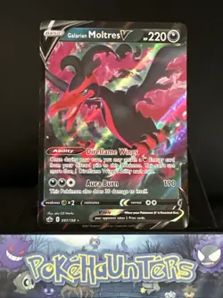 Pokemon Card Galarian Moltres V 097/198 Chilling Reign Half Art Holo Rare NM - Image 1