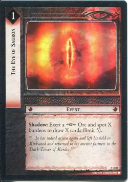 Lord Of The Rings CCG Foil Card MoM 2.U87 The Eye Of Sauron - Image 1