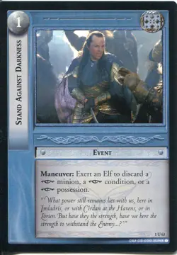 Lord Of The Rings CCG FotR Card 1.U63 Stand Against Darkness - Image 1
