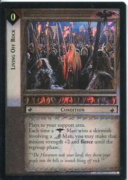 Lord Of The Rings CCG Foil Card TTT 4.U27 Living Off Rock - Image 1