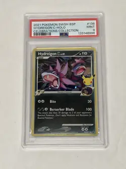2021 Pokemon Celebrations Hydreigon C Holo SWSH138 Promo #138 Mint PSA 9 Card - Image 1