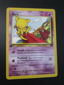 5 CARD LOT 1ST EDITION ROCKET POKEMON NON HOLO ABRA MEOWTH ODDISH + NEV PLYD NM - Image 2