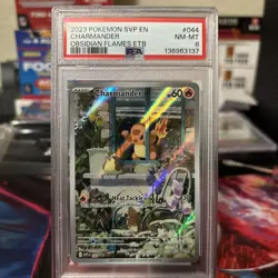 PSA 8 Charmander Obsidian Flames ETB Promo 2023 Pokemon #044 - Image 1
