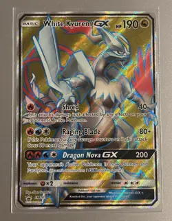 Pokemon TCG White Kyurem GX SM141 Sun Moon Dragon Majesty Promo Full Art NM - Image 1