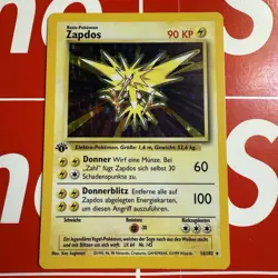 Pokemon TCG Zapdos 16/102 Base Set 1st Edition Holo German- NM - Image 1