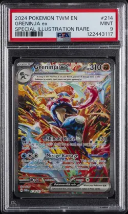 2024 POKEMON TWM EN-TWILIGHT MASQUERADE #214 GRENINJA EX PSA 9 - Image 1