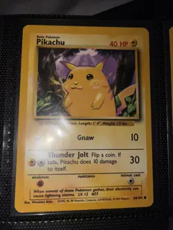 Pokemon TCG Pikachu Base Set 58/102 Regular Unlimited Common - Image 1