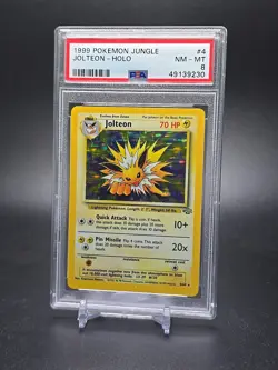 Jolteon Pokemon 1999 Jungle Unlimited set #4 HOLO PSA 8 Vintage HTF - Image 1