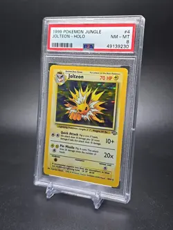 Jolteon Pokemon 1999 Jungle Unlimited set #4 HOLO PSA 8 Vintage HTF - Image 2
