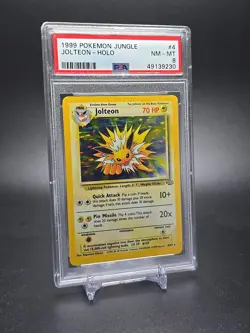 Jolteon Pokemon 1999 Jungle Unlimited set #4 HOLO PSA 8 Vintage HTF - Image 3
