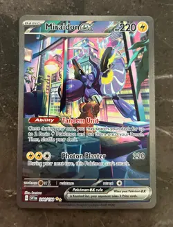 Pokemon Scarlet and Violet - MIRAIDON EX SPECIAL ILLUSTRATION RARE 244/198 NM - Image 1