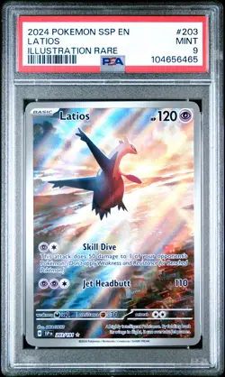 2024 POKEMON SSP EN-SURGING SPARKS ILLUSTRATION RARE #203 LATIOS PSA 9 - Image 1