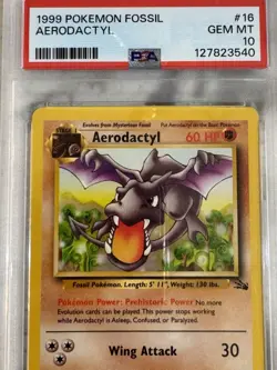 1999 POKEMON FOSSIL AERODACTYL PSA 10 Mint Vintage 90s Perfect Non Holo - Image 3