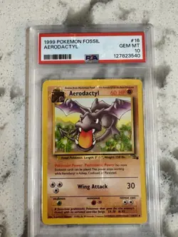 1999 POKEMON FOSSIL AERODACTYL PSA 10 Mint Vintage 90s Perfect Non Holo - Image 5