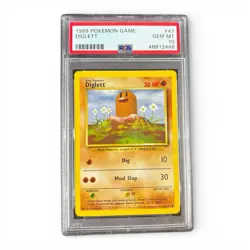 1999 Pokemon Diglett #47 PSA 10 GEM MINT Base Set 🪨 WOTC Vintage - Image 1