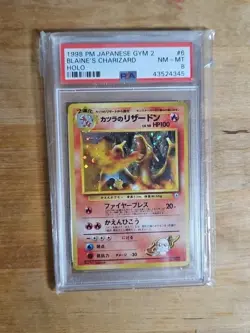 PSA 8 Blaine's Charizard Holo #6 Japanese Gym 2 1999 Pokemon - Image 1